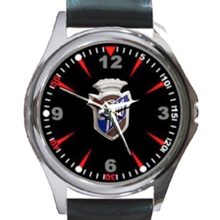 Detomaso Car Logo Unisex Round Metal Watch-Leather Band