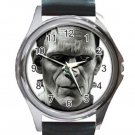 Frankenstein's Monster Unisex Round Metal Watch-Leather Band