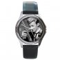 Late David Bowie Rock Singer & Guitar Unisex Round Metal Watch-Leather Band