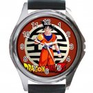 Dragonball Z Goku Unisex Round Metal Watch-Leather Band