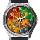 Nice Harry Potter Hogwarts Unisex Round Metal Watch-Leather Band
