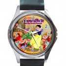 Snow White & The Seven Dwarfsl Unisex Round Metal Watch-Leather Band
