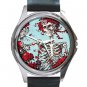 Grateful Dead With Red Roses Unisex Round Metal Watch-Leather Band