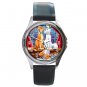 The Aristocats Cartoon Unisex Round Metal Watch-Leather Band