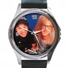 Wayne's Worldl Unisex Round Metal Watch-Leather Band