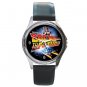 Back to the Future Movie Unisex Round Metal Watch-Leather Band