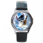 Lilo & Stitch As Elvis Unisex Round Silver Metal Watch-Leather Band