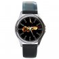 Rare James Bond Logo Unisex Round Silver Metal Watch-Leather Band