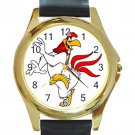 Foghorn Leghorn Unisex Round Gold Metal Watch-Leather Band