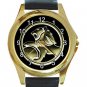 Holden Automobile Logo Unisex Round Gold Metal Watch-Leather Band