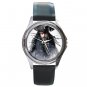 Jack Sparrow/ Johnny Depp Unisex Round Silver Metal Watch-Leather Band