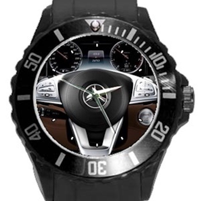 Mercedes Benze S Coupe Steering Wheel Unisex Round Plastic Sport Watch