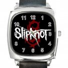 Slipknot Logo Square Metal Watch With Leather Band