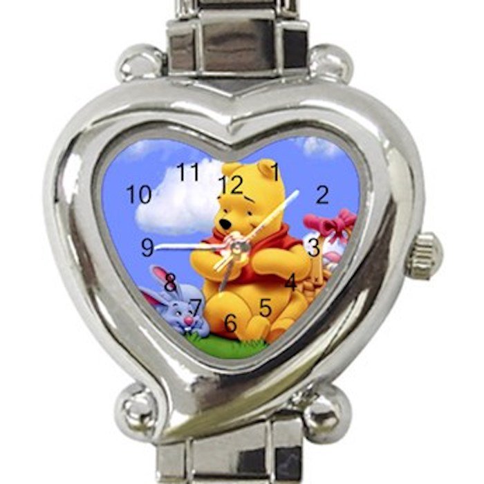 Winnie The Pooh Ladies Heart Italian Charm Watch