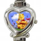 Winnie The Pooh Ladies Heart Italian Charm Watch