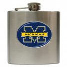 University of Michigan! GO BLUE! 6 oz Stainless Steel Hip Flask