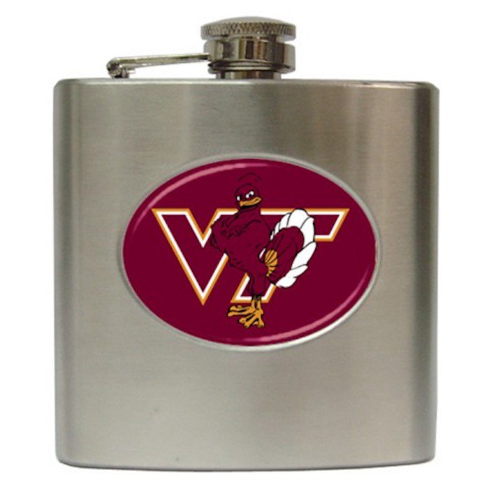 Virginia Tech Logo 6 oz Stainless Steel Hip Flask
