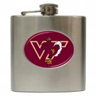 Virginia Tech Logo 6 oz Stainless Steel Hip Flask