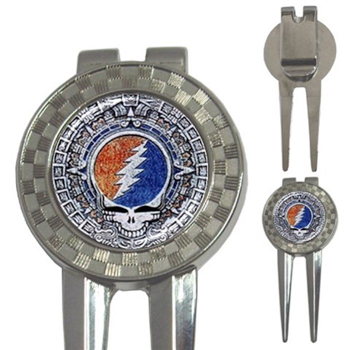 Grateful Dead Aztec High Quality Metal Chrome 3-in-1 Golf Divot
