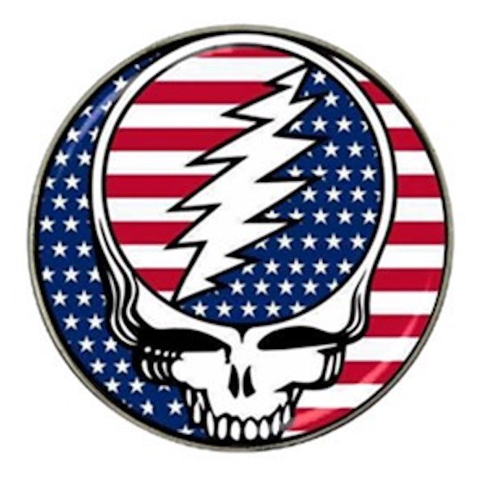 Grateful Dead American Flag High Quality Metal Chrome Hat Clip Ball Marker (4 pack)