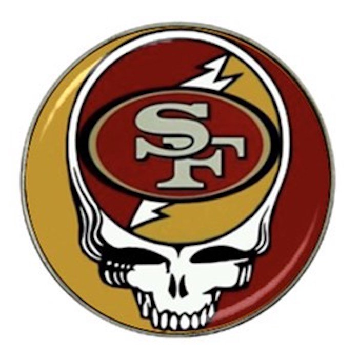 Grateful Dead San Francisco 49ers High Quality Metal Chrome Hat Clip Ball Marker (4 pack)
