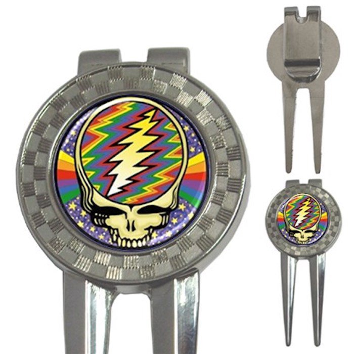 Grateful Dead Cosmic High Quality Metal Chrome 3-in-1 Golf Divot