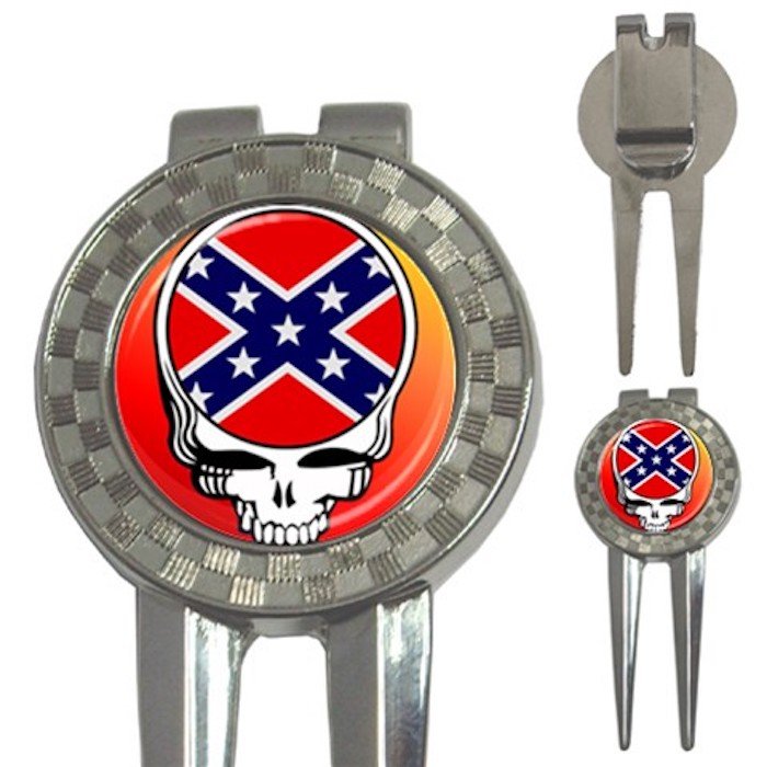 Grateful Dead Dixie Skull High Quality Metal Chrome 3-in-1 Golf Divot