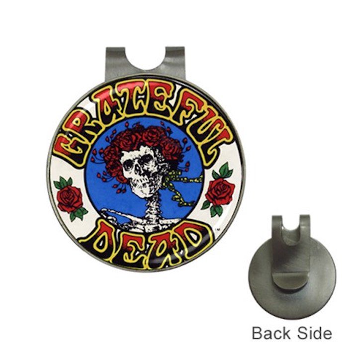 Grateful Dead Skull With Roses High Quality Metal Chrome Golf Ball Hat Clip
