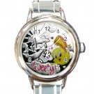Cute Tweety Bird Ladies Round Italian Charm Watch