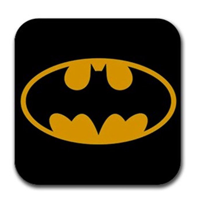 Batman Logo Rubber Square Coaster (4 pack)