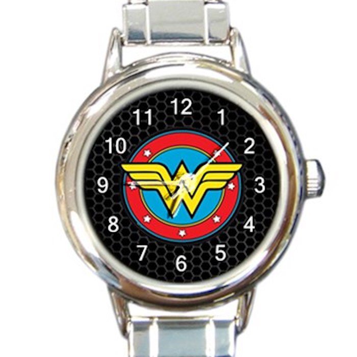 Unique Wonder Woman Logo Round Italian Charm Watch