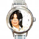 Michael Jackson Logo Round Italian Charm Watch