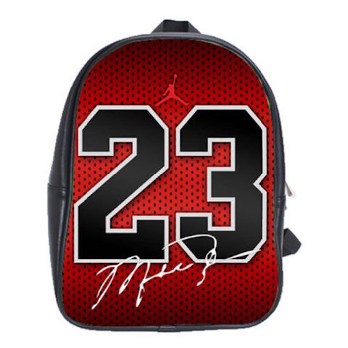 Michael Jordan 23 Bulls Leather School Backpacks Laptop Book Bags Men Women