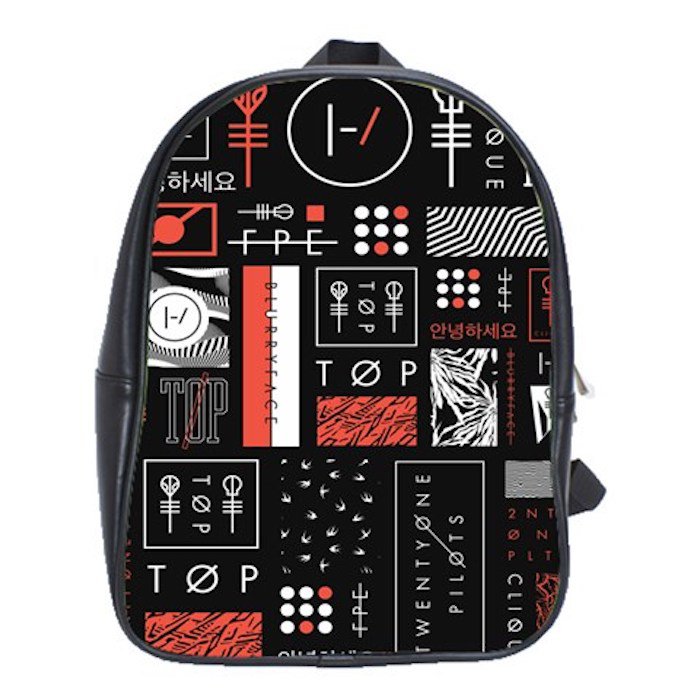 Twenty-One Pilots  School Leather Backpacks Notebook Bags