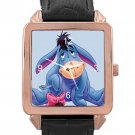 Winnie The Pooh Eeyore Rose Gold Leather Watch With Leather Band