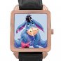 Winnie The Pooh Eeyore Rose Gold Leather Watch With Leather Band