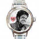 Michael Jackson Smile Round Italian Charm Watch