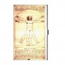 Vitruvian Man High Quality Silver Plated Business Card/ Credit Cards Holder