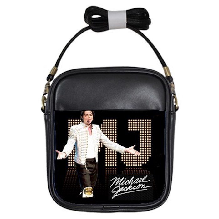 Popular Michael Jackson Unisex Genuine Leather Sling Bag