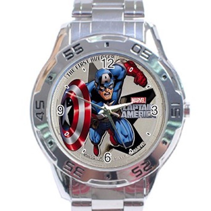 Marvel Captain America Cartoon Character Stainless Steel Analogue Watch