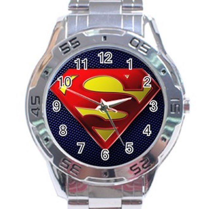 Superman Dark Blue Logo Stainless Steel Analogue Watch