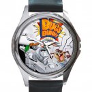 Bugs Bunny & Tasmanian Devil Unisex Round Silver Metal Watch
