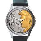 Elvis Presley Silver & Gold Jailhouse Rock Photo Unisex Round Silver Metal Watch