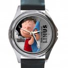 Peanuts Linus Snoopy Movie Unisex Round Silver Metal Watch