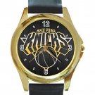 New York Knicks Basketball Logo Unisex Round Gold Metal Watch