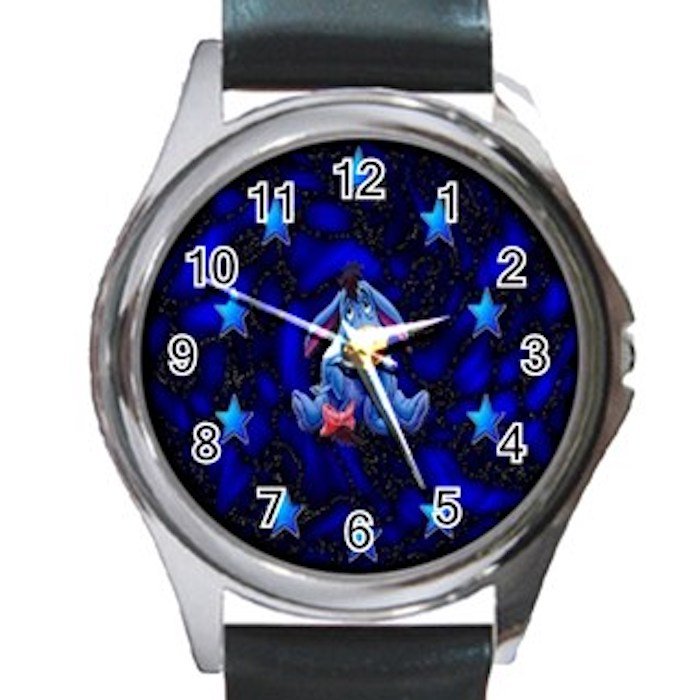 Eeyore Winnie The Pooh Unisex Round Silver Metal Watch