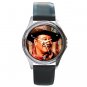 John Wayne Unisex Round Silver Metal Watch