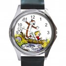 Calvin and Hobbes Unisex Round Silver Metal Watch