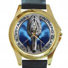 USS Voyager Intrepid Class Unisex Round Gold Metal Watch