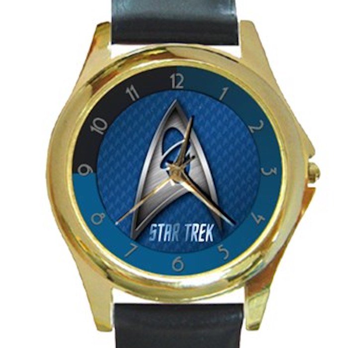 Star Trek Logo Special Design Unisex Round Gold Metal Watch